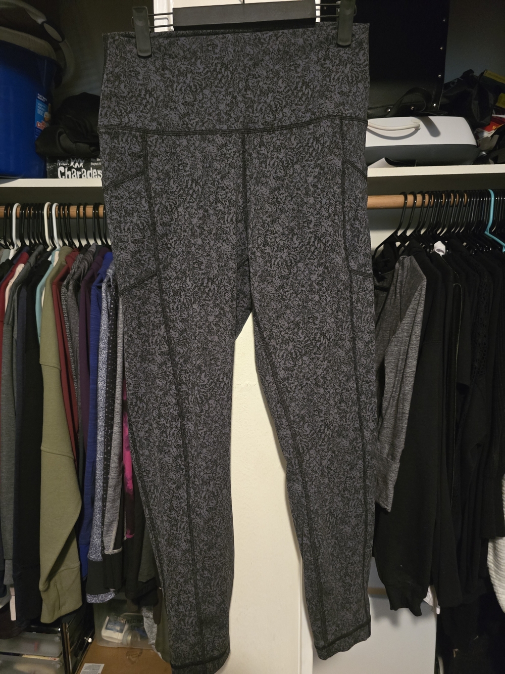 90 Degree By Reflex High-Rise Patterned Active Leggings With Pockets